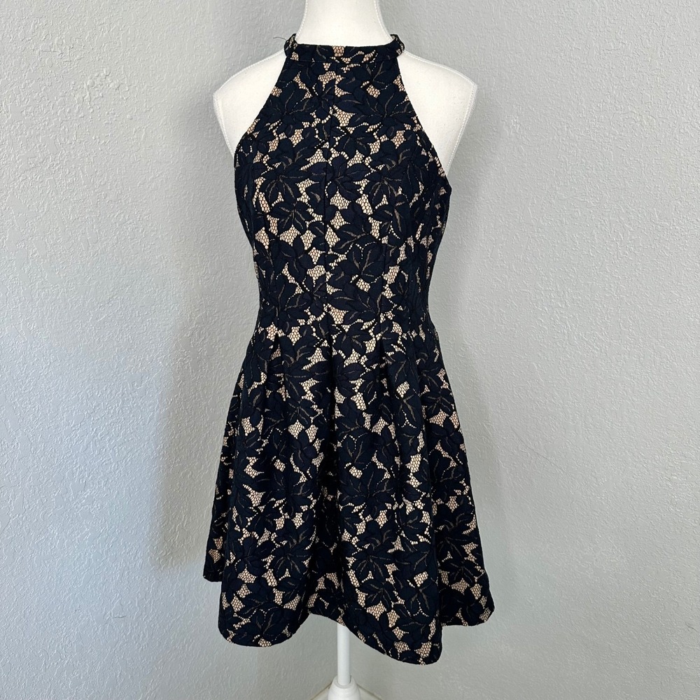 Altar'd State‎ Navy & Tan lace dress